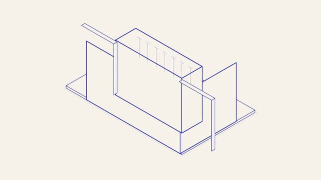 Sliding panel track system technical schematic