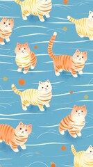 Fototapeta premium Kitten pattern animal mammal zebra.