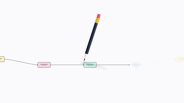 Graphite pencil sketching flowchart diagram