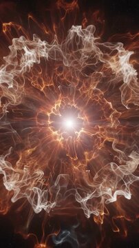 Supernova explosion of a red supergiant star in deep space with intense cosmic energy flare