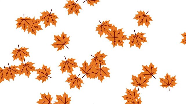 4K autumn leaves 2d animation background