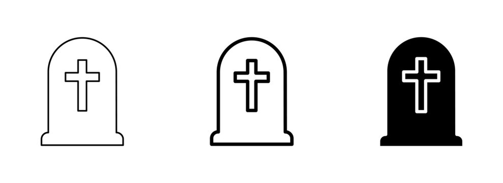 Halloween Tombstone Icon, Haunted Grave Marker