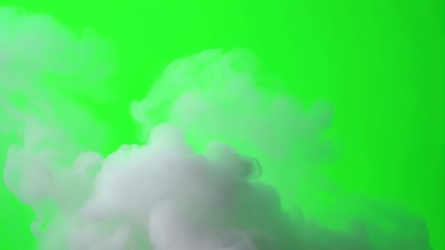 Green screen smoke effect rising for video production with seamless integration