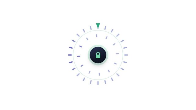 Security padlock icon with circular loading progress