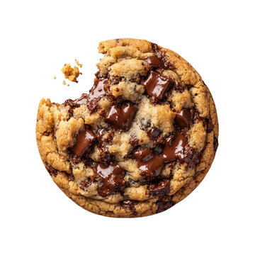 Chocolate Chip Cookie with Melted Chunks Isolated Transparent PNG