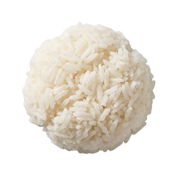 Scoop of cooked white rice with steamed rice grain cereal food bowl of rice side dish staple food healthy food carbohydrate studio shot nutrition culinary as transparent PNG