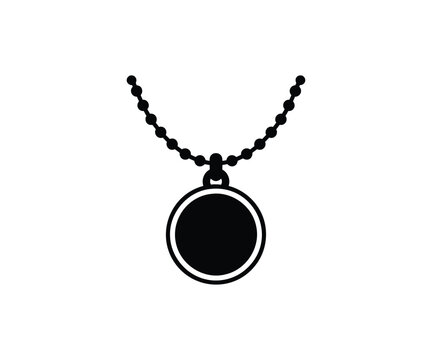 Locket necklace pendant vector icon elegant jewelry accessory