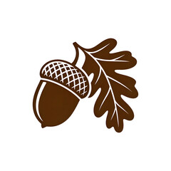 Vector-style illustration of an oak leaf and acorn for nature or environmental design © mohammad