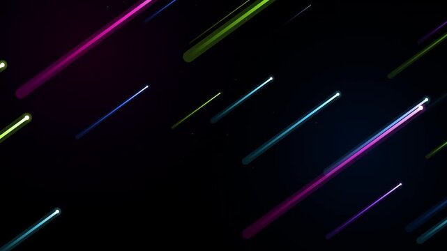Neon Hyperspeed Data Streams with Colorful Light Trails