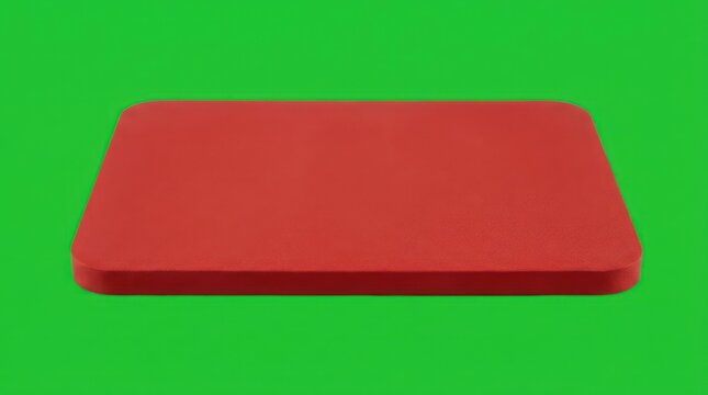 Red rectangular board on green screen background