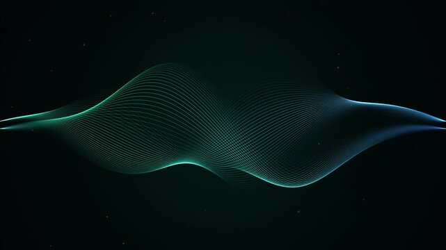 Abstract Chrono-Teal Harmonious Quantum Wave Loop Seamless Loop wit...