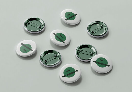 Studio Surface with Corporate Pin Badges Mockup