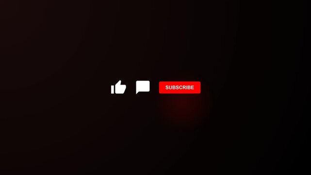 Modern notification bar animation with Like Comment Subscribe button on dark background for video CTA