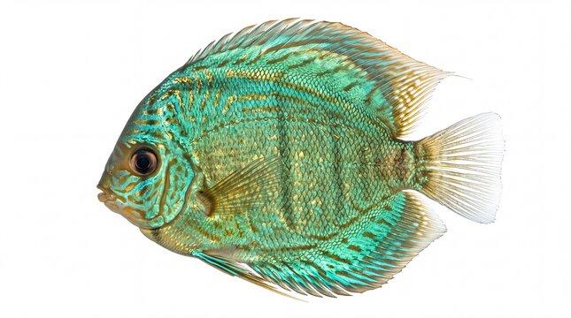 Colorful tropical discus fish swimming