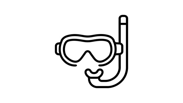 Snorkel mask vector outline icon suitable for diving center website.