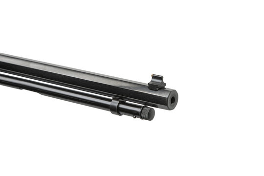 Detailed view of classic rifle barrel muzzle