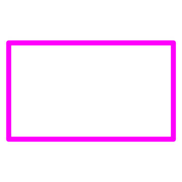 Neon Magenta Rectangular Frame with Transparent Background, Glowing Border PNG