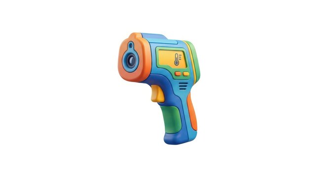 Colorful 3d digital infrared non contact thermometer isolated