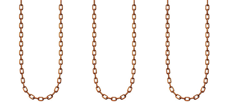 Rusty Metal Chains Hanging Vertically, Isolated On Transparent Background, Png
