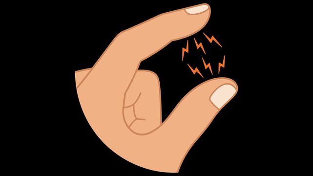 Cartoon Hand Making Small Gesture with Electric Spark Animation
