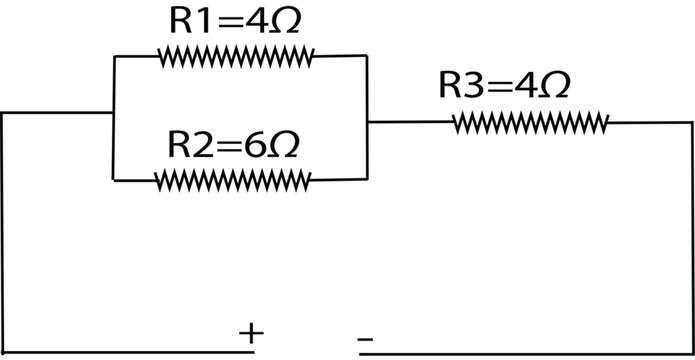 Parallel and Series Resistor Circuit Diagram with R1 R2 R3 Electrical Components and Ohm Values