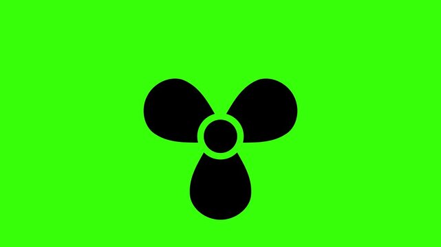 Industrial Propeller Blade Rotating Loop Animation on Green Screen Representing Mechanical Ventilation