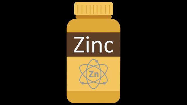 Zinc Vitamin Supplement Bottle Graphic with Atomic Symbol