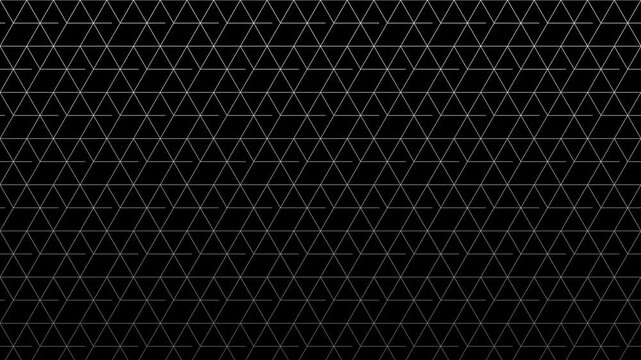 Minimalist white triangular geometric grid on black background