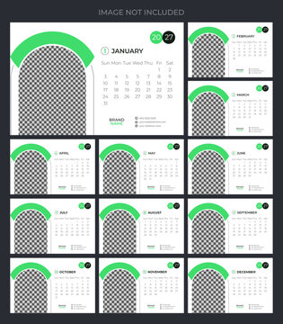 Modern Office Desk Creative 2027 Calendar Design and monthly planner and date business planning