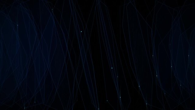 Dark Futuristic Background Featuring Interconnected Blue Glowing Light Particle Lines And Connection