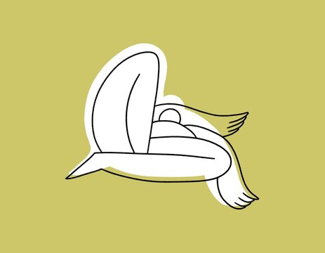 Woman lying down.