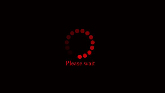 Circular loading progress icon with update text symbol