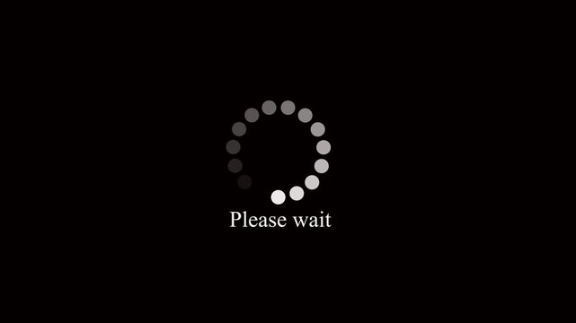 Circular loading progress icon with update text symbol