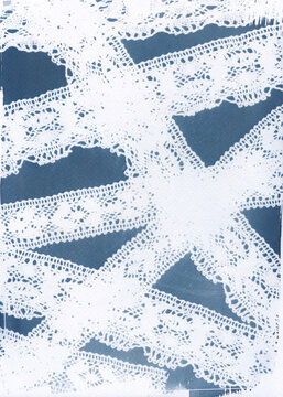 Overlapping Lace Strips Print