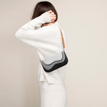 Minimal Fashion Bag On Shoulder Back View