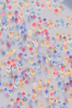 Geometric Cube Matrix Data Abstract 3D Render