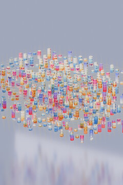 Geometric Cube Matrix Data Abstract 3D Render