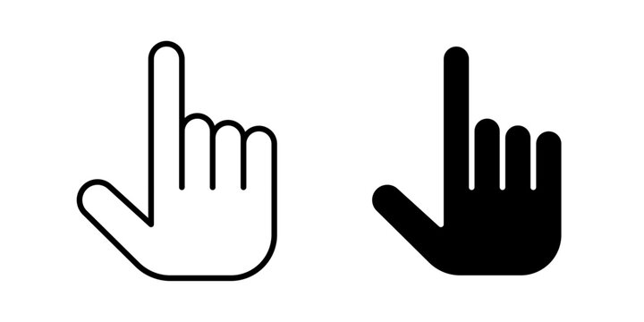Cursor finger icon representing clicking, selecting, tapping, pointing and interactive digital controls.