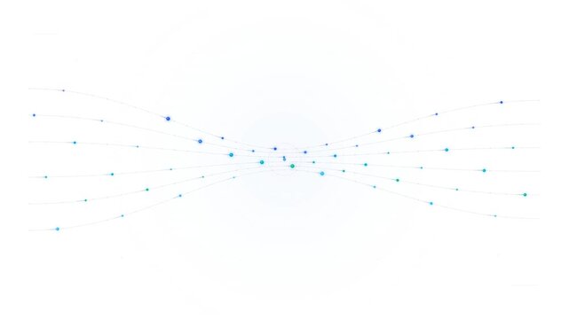 Abstract blue digital data flow and data transfer on white background