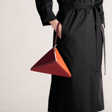 Minimal Fashion Look With Black Coat And Handbag