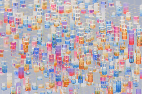 Geometric Cube Matrix Data Abstract 3D Render