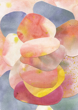 Dense Overlapping Watercolor Paper Collage