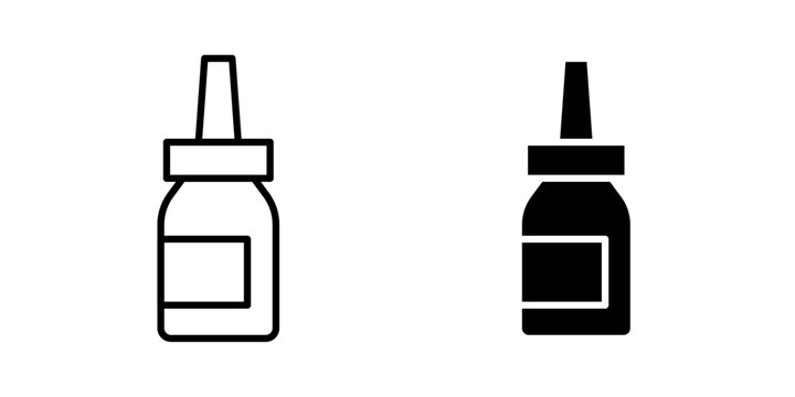 Nasal spray bottle icon representing nasal care, medication, allergy treatment, healthcare and pharmaceutical products