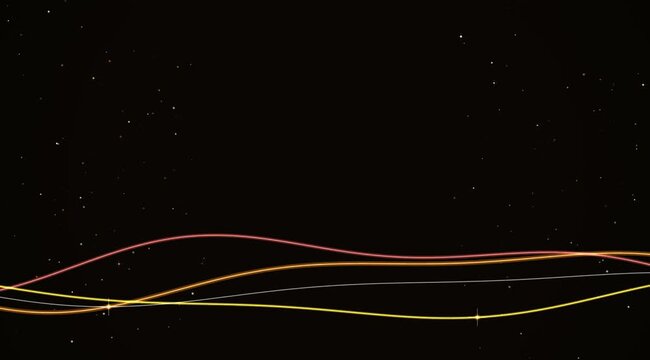 Abstract flowing glowing lines on black background