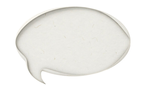 Speech Bubble, Blank White Speech Bubble Isolated on White Background. 3d Render, Empty Dialogue Bubble for Text, Communication Concept