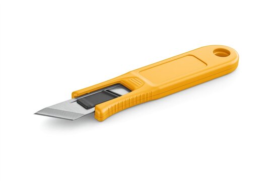 Yellow Utility Knife with Metal Blade