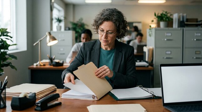 Accountant Closing Out a Completed Client Tax Preparation File