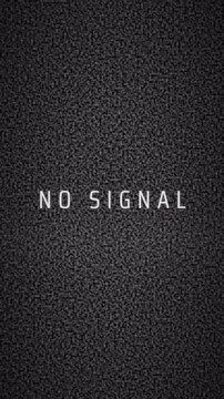 Television static noise with no signal text on screen representing technical failure and connection loss.