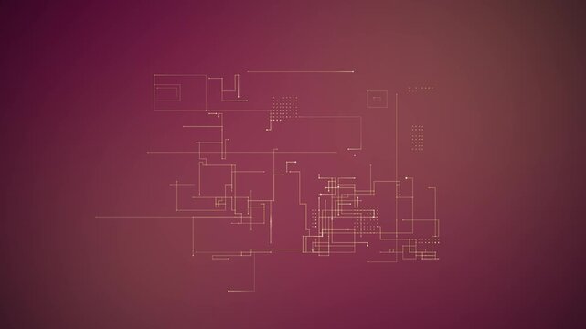 Abstract technology background dots and lines circuit blueprint animation