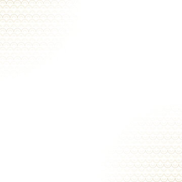 Golden japanese fan pattern arranged in two opposite corners on black background isolated on a transparent background